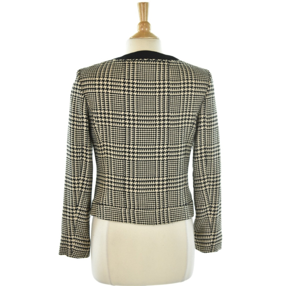 Anne Klein Houndstooth Cropped Side Button Blazer - image 4